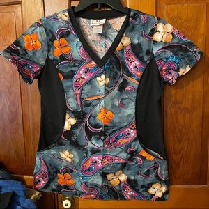 floral scrub top